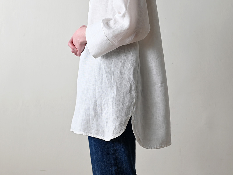 fog linen work ユイ トップ ホワイト 裾